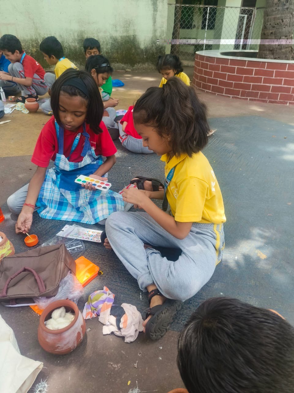 To celebrate  Janmashtami  , pot decoration activity was organized for grade 2 .