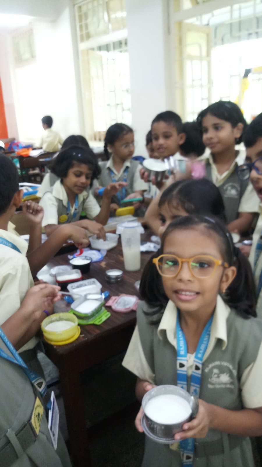 In the Hindi period grade 2  had curd making activity for the poem Cheenta .