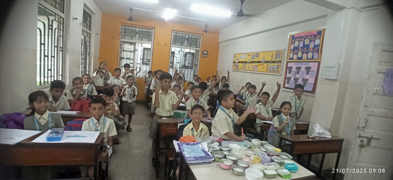 In the Hindi period grade 2  had curd making activity for the poem Cheenta .