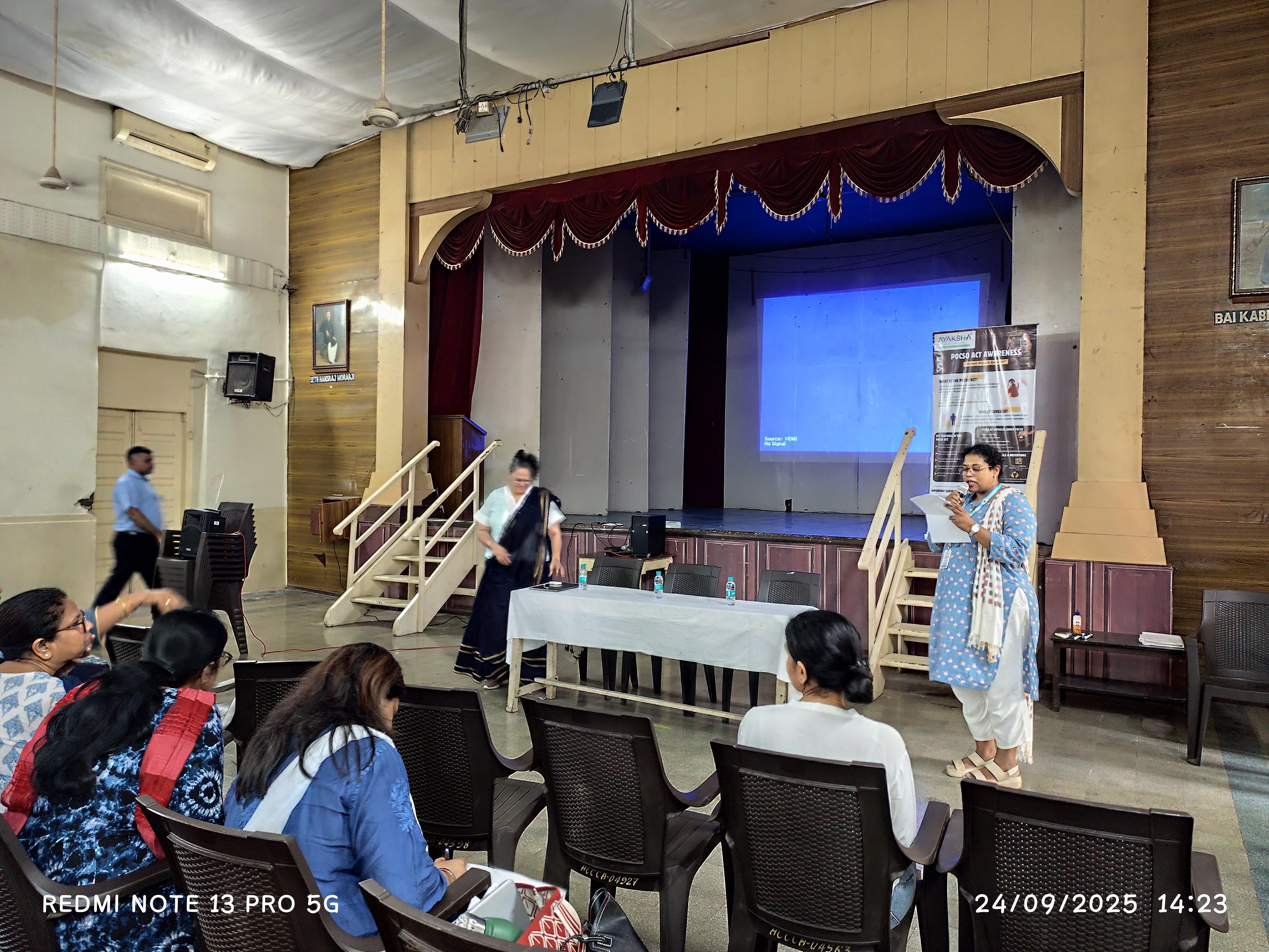 POCSO Act Awareness Workshop” conducted by Ayaksha Health and Care Organisation