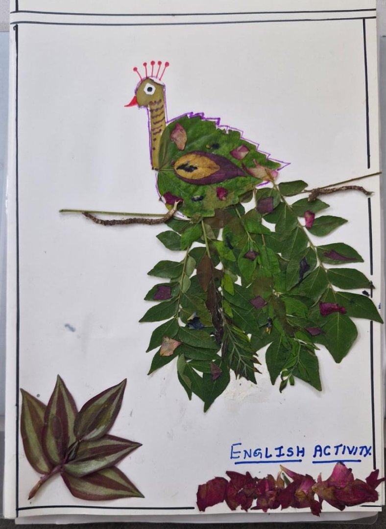 STD. VIII-FLOWER AND LEAF PRESSING ENGLISH ACTIVITY